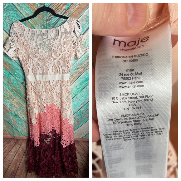 Maje Romarin Ombre Lace Midi Dress - Picture 6 of 9
